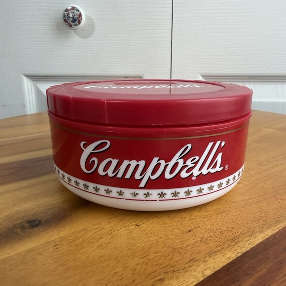 Campbell'S Other - Campbell's 2002 Insulated Travel 10.5 Oz Bowl With Lid Collectible VTG Cottage